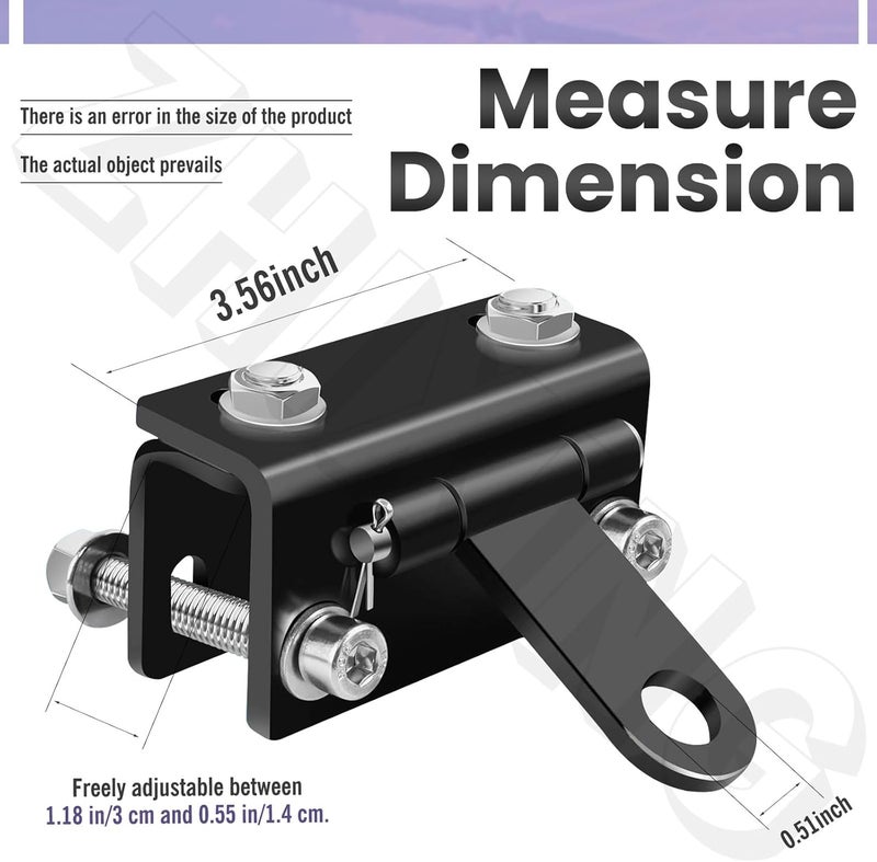 ZHIXING Universal Snowmobile Bumper Hitch Kit - Adjustable Heavy-Duty Steel Sled Trailer Towing Hook Kit Compatible with Polaris, Ski-Doo, Yamaha, Arctic Cat Tongue Type Snowmobile and More - Image 4